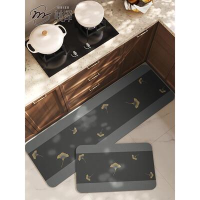 厨房地垫防滑防油专用硅藻泥吸水垫简约免洗可擦脚垫拐角防水地毯