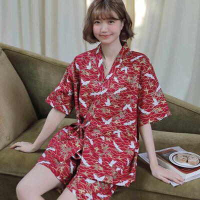 纯棉烫金汗蒸服女款高档开衫桑拿浴服大尺码足浴酒店家居服网红洋