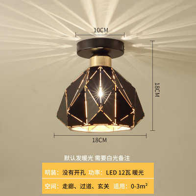 筒简约吊顶创意嵌入式走廊个性入户玄关天花北欧过道吸顶灯现代灯