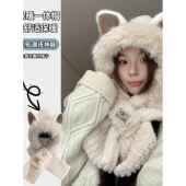 秋冬白色帽子冬天女东北哈尔滨保暖护耳针织帽加绒加厚冬季 毛线帽