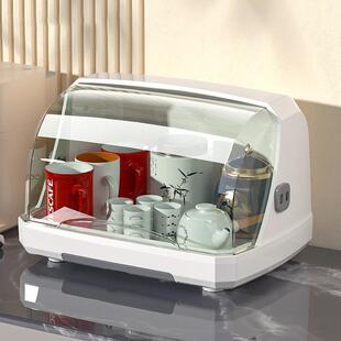 茶杯收纳层架桌面杯子置物架带盖子家用水杯置物架茶壶防尘茶具收