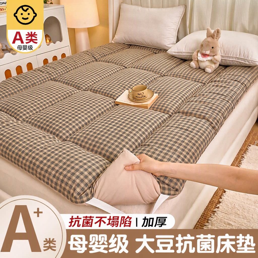 A类母婴级大豆蛋白纤维加厚床垫床褥家用宿舍租房单人榻榻米褥子