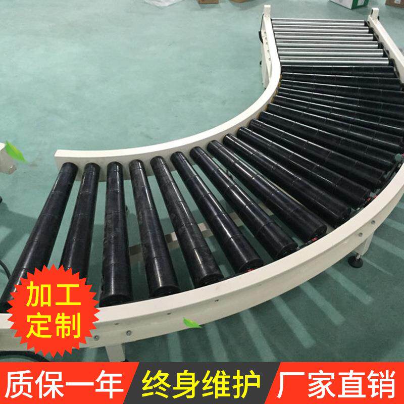 90度转弯机动力无动力180度滚筒转弯机快递分拣环形输送线传送带