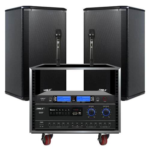 狮乐AV108+BX108一对+SH28+8U机柜中型会议室音响舞蹈室学校教室