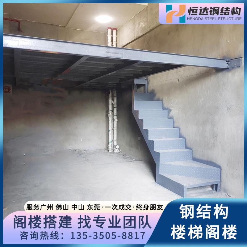 广州钢结构阁楼搭建平台室内二层覆式loft公寓钢混隔层商铺搭楼梯