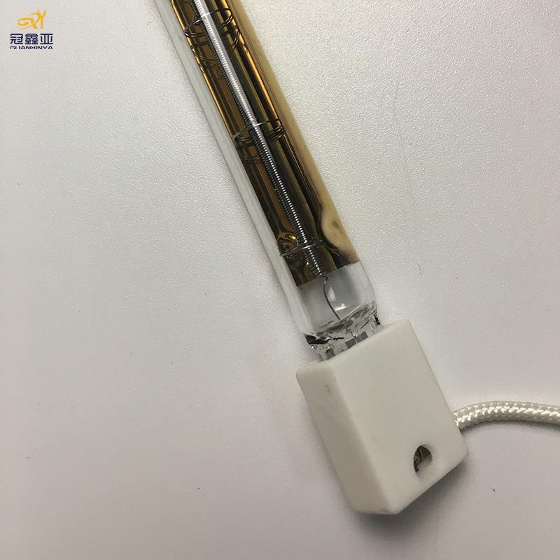 半镀金加热灯管1KW530MM 红外线烤漆箱喷漆烤炉石英卤素镀金灯管
