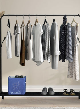 家用晾衣架落地阳台卧室折叠衣帽架单杆简易宿舍室内挂衣服架