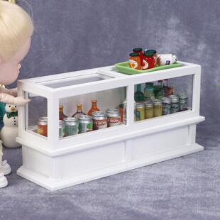 1:12娃娃屋dollhouse迷你家具商场商店微场景摆件白色柜子展示柜
