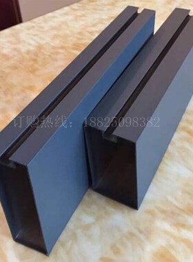 铝方通方管定制铝合金凹槽管悬吊式天花板装饰深灰色铝条幕墙彷木