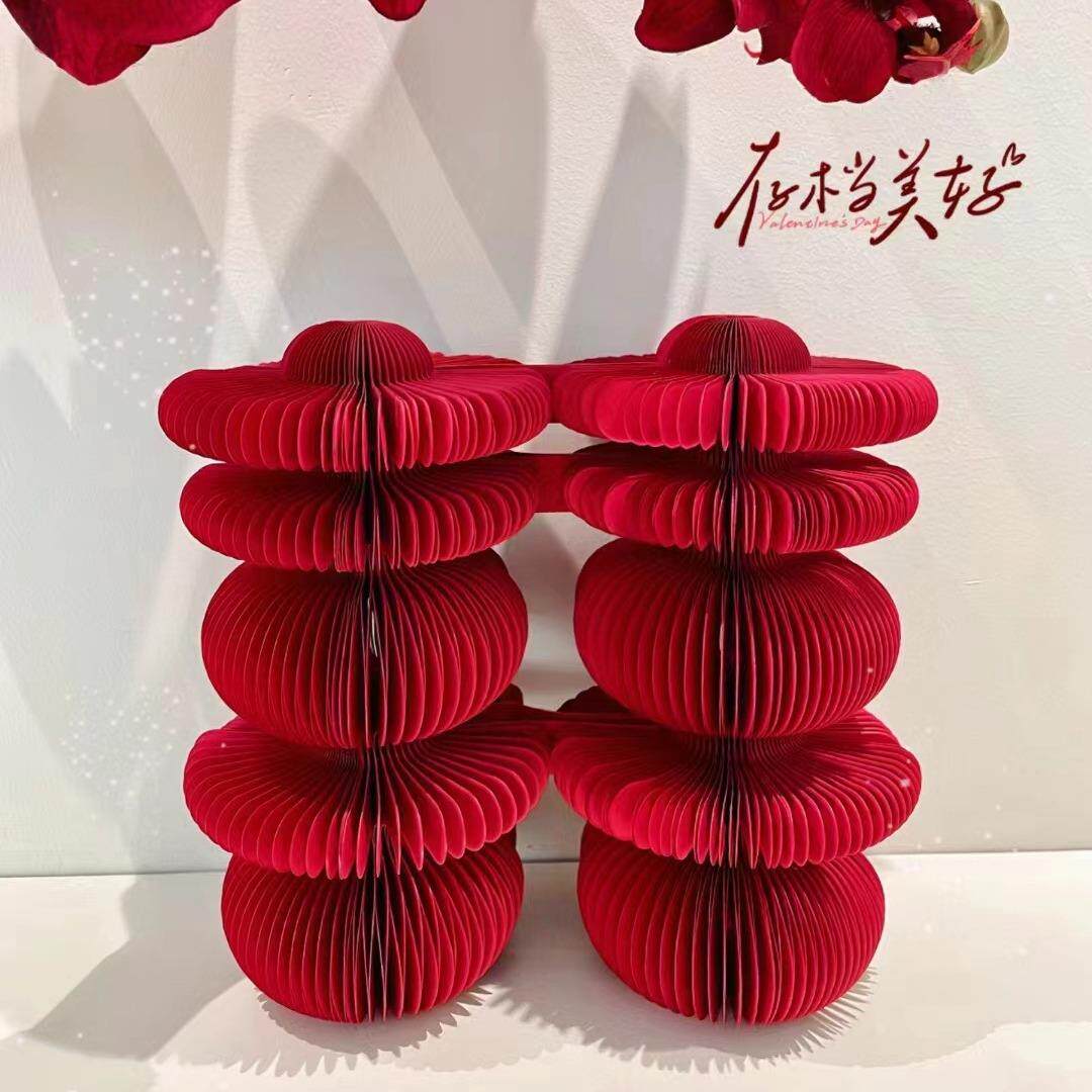 创意喜字摆件桌面装饰品双喜中式客厅婚礼摆台婚房布置装饰高级感