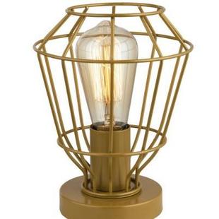 跨境电商热销款 土黄色铁线灯罩台灯简约型北欧现代风格