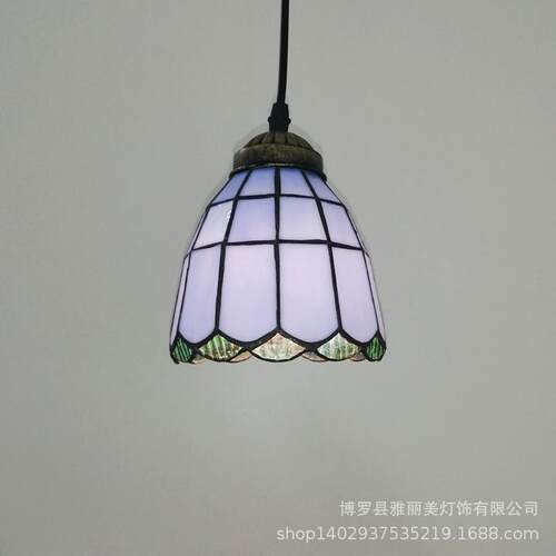 欧式复古凡尼彩色玻璃酒吧厅吊田灯创蒂意园卧室玄关阳台餐ylm123