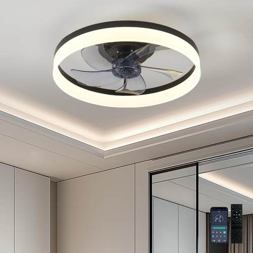 跨境新款吸顶风扇灯卧室北欧隐形变频吊扇灯日美规宽压家用吸顶灯