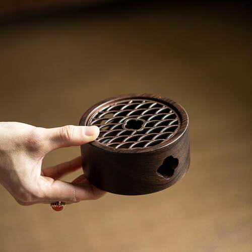 保加热配件底座温保温底座煮茶蜡烛茶器黑檀木茶炉茶具温器暖烧茶