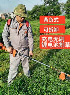 无刷草电AXK动锂电割机充电式小型草坪打机草农用多背功能负除草