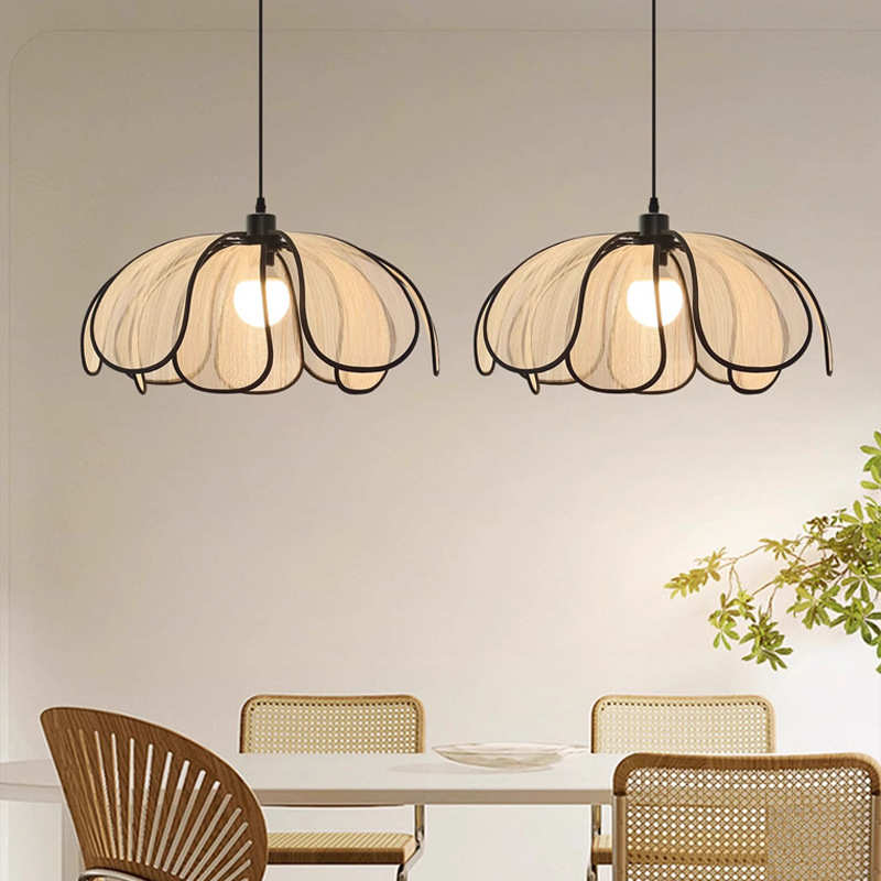 法式奶油风花瓣吊灯壁灯北欧简约餐厅客厅卧室日式中古风艺术感花