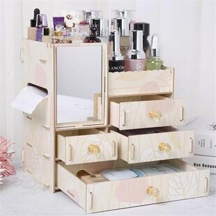 Wooden cosmetics storage box desZktop storagen box wooden