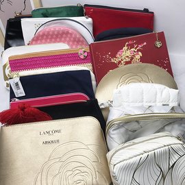 雅诗兰黛化妆包帆布便携大容量收纳包时尚(包时尚)印花质感高级手拿包