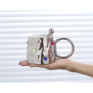 轻奢宝石杯高颜值辣妹风马克杯高级感杯子咖啡杯小众陶瓷杯礼品