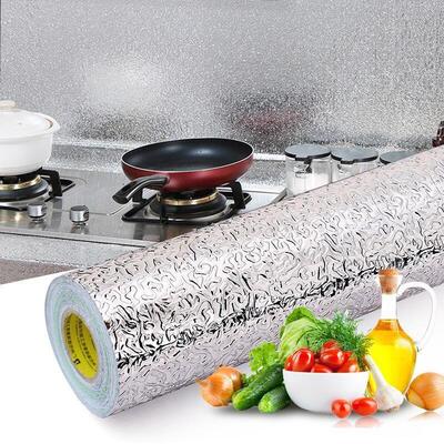 60x100cm Kitchen Oil-proof Waterproof Stickers Aluminum