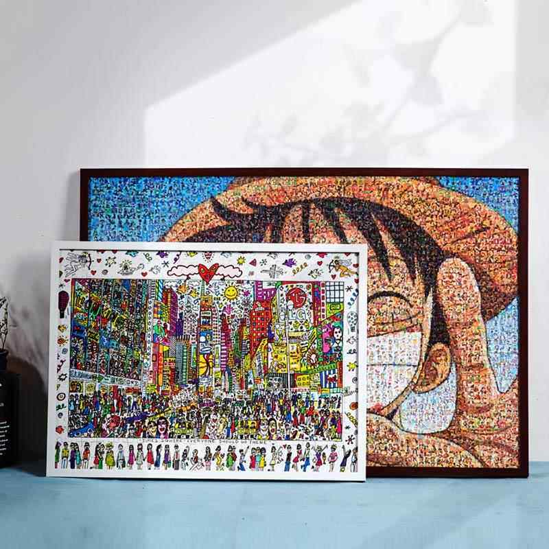 拼图框1000片定做5075寸相框架5002000片简约画 画框裱框实木框定