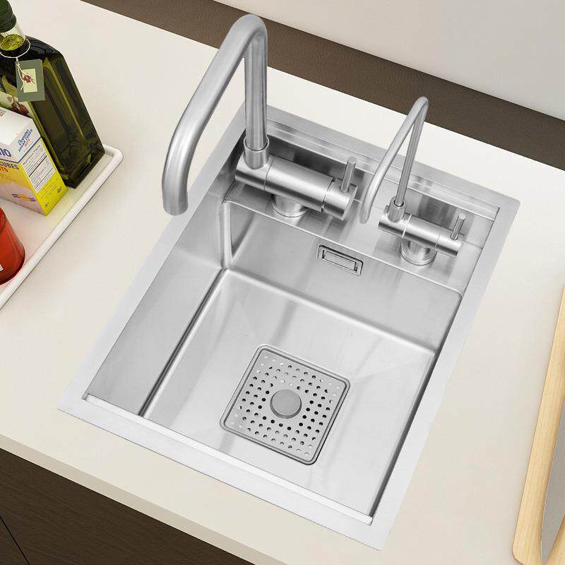 隐藏式水槽中岛台吧台洗手池隐形厨房洗菜盆单槽304不锈钢洗碗槽