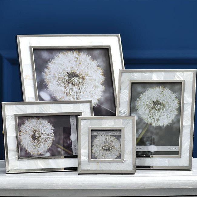 欧式创意贝壳相框桌面金属相架3寸6寸7寸10寸挂墙结婚纱照画框