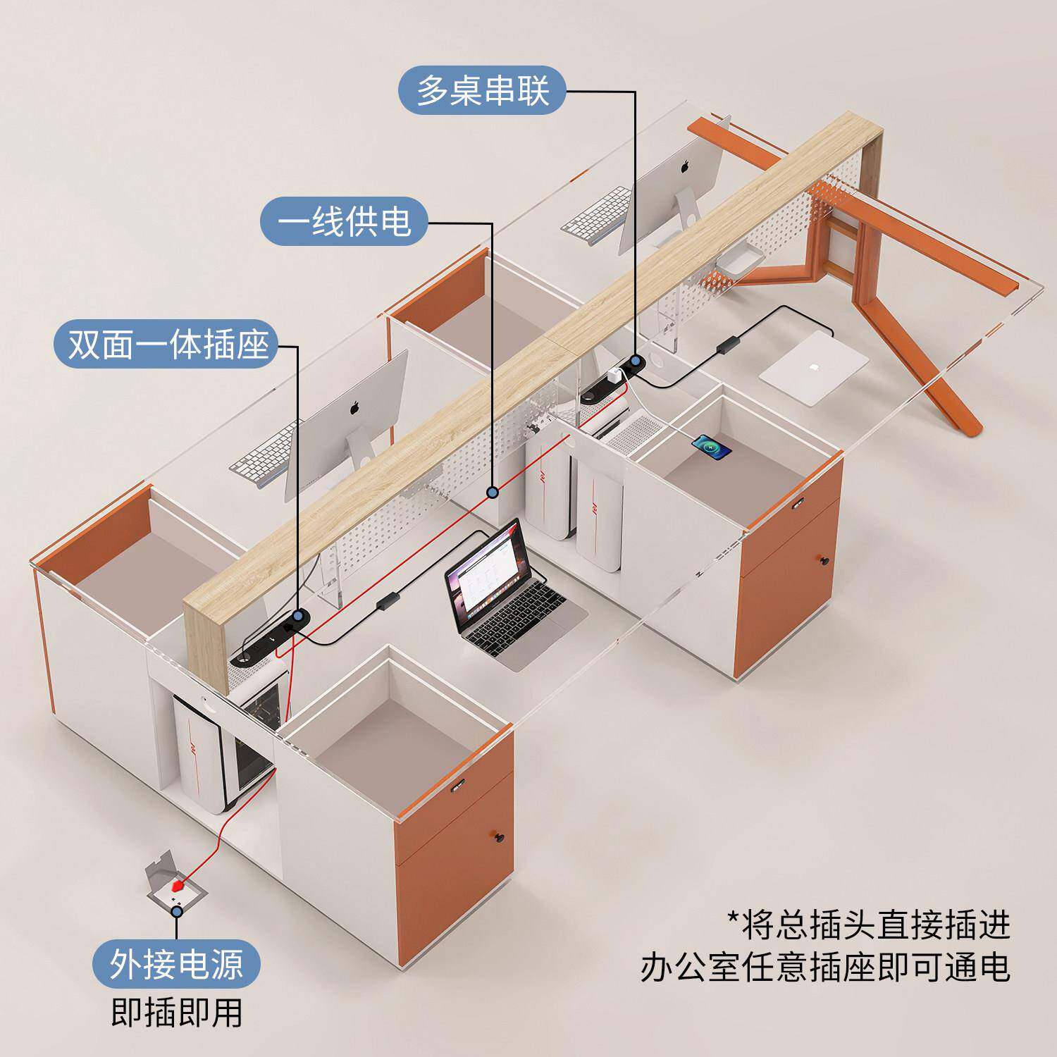 员办公桌工位简职员桌椅组合现代约双两4四6六位洞洞人板屏风家俱