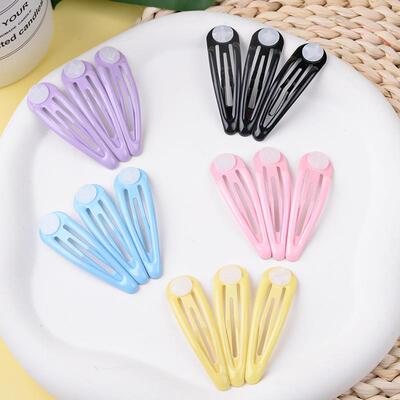 40pcs Solid Color Multicolored Metal Snap Hair Clips 2 Inch