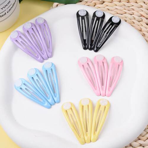 40pcs Solid Color Multicolored Metal Snap Hair Clips 2 Inch