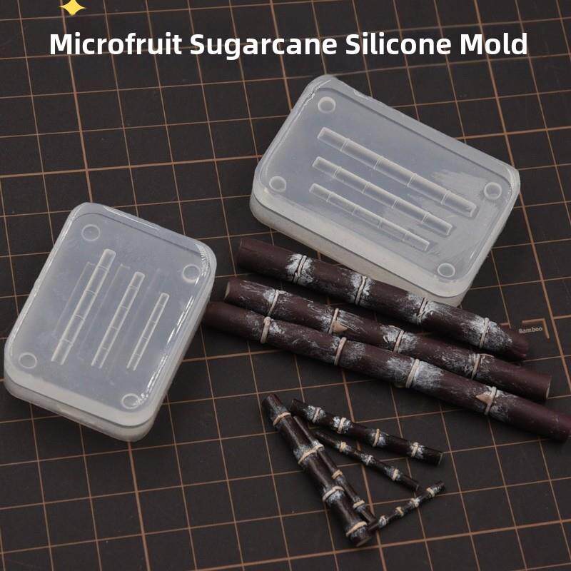 微收缩水果甘蔗硅胶模具DIY食品玩具娃娃屋树脂粘土迷你甘蔗棒硅