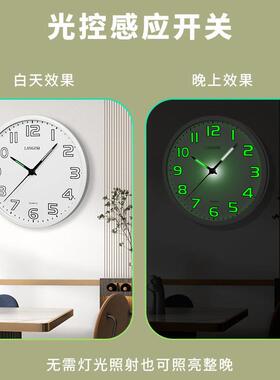 自夜动光钟表挂钟客厅时尚轻奢现代简约石英钟挂挂墙时表家用夜光