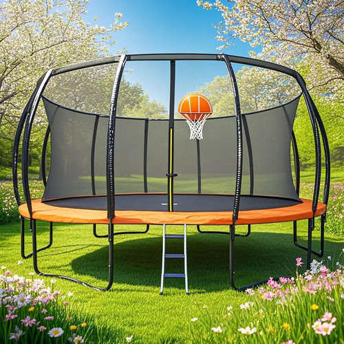 蹦床摆摊安全蹦儿童蹦床灯笼户外护大型梯子款网广场带稳固游乐场