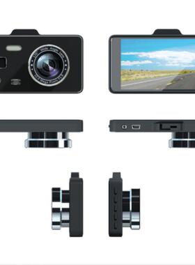 高清4寸2.5D触控前后双录车载DVR24小时停车监控1080P行车记录仪