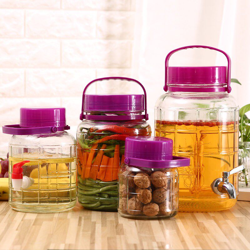 酿酒泡酒玻璃瓶带盖子杨梅酒瓶10斤酵素罐咸菜泡菜坛子密封罐酒坛