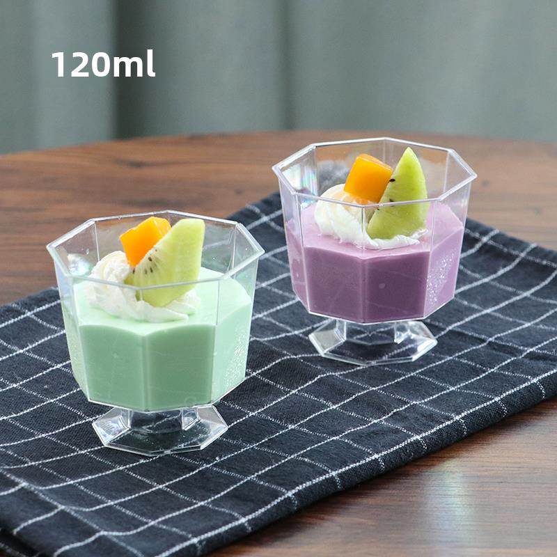 慕斯杯布丁果冻酸奶高脚一次性硬塑料木糠杯子带盖透明甜品台创意