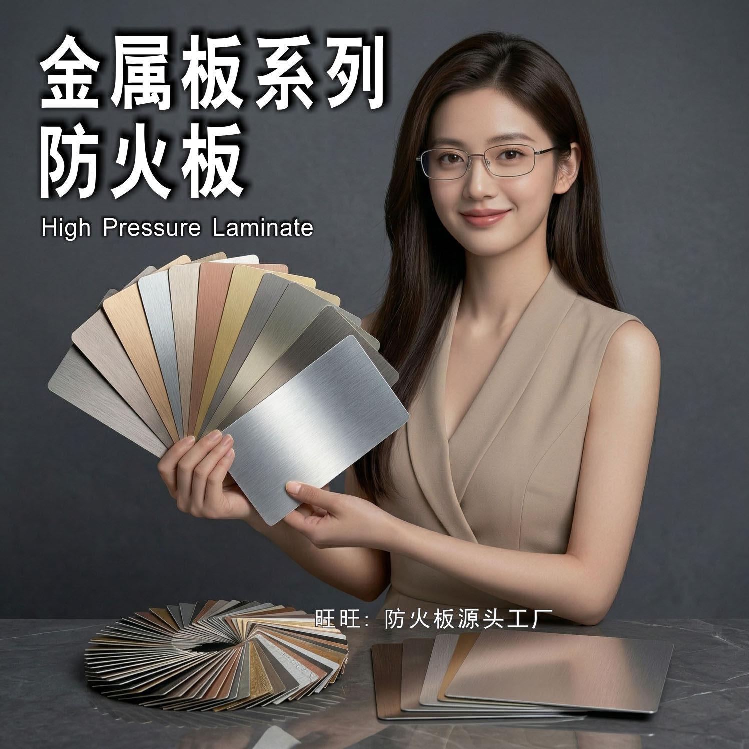 富美家金属板防火板银拉丝亲美家铬拉丝威盛亚古铜柜子金属饰面板