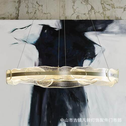 后现代客厅餐厅设计师别墅样板房咖啡厅酒店吧台手工玻璃多层吊灯