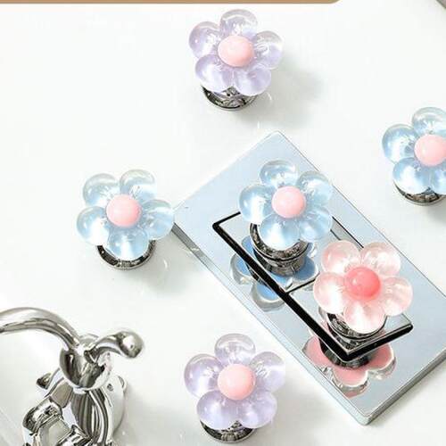 Cute flower toilet button, nail-friendly bathroom tank switc