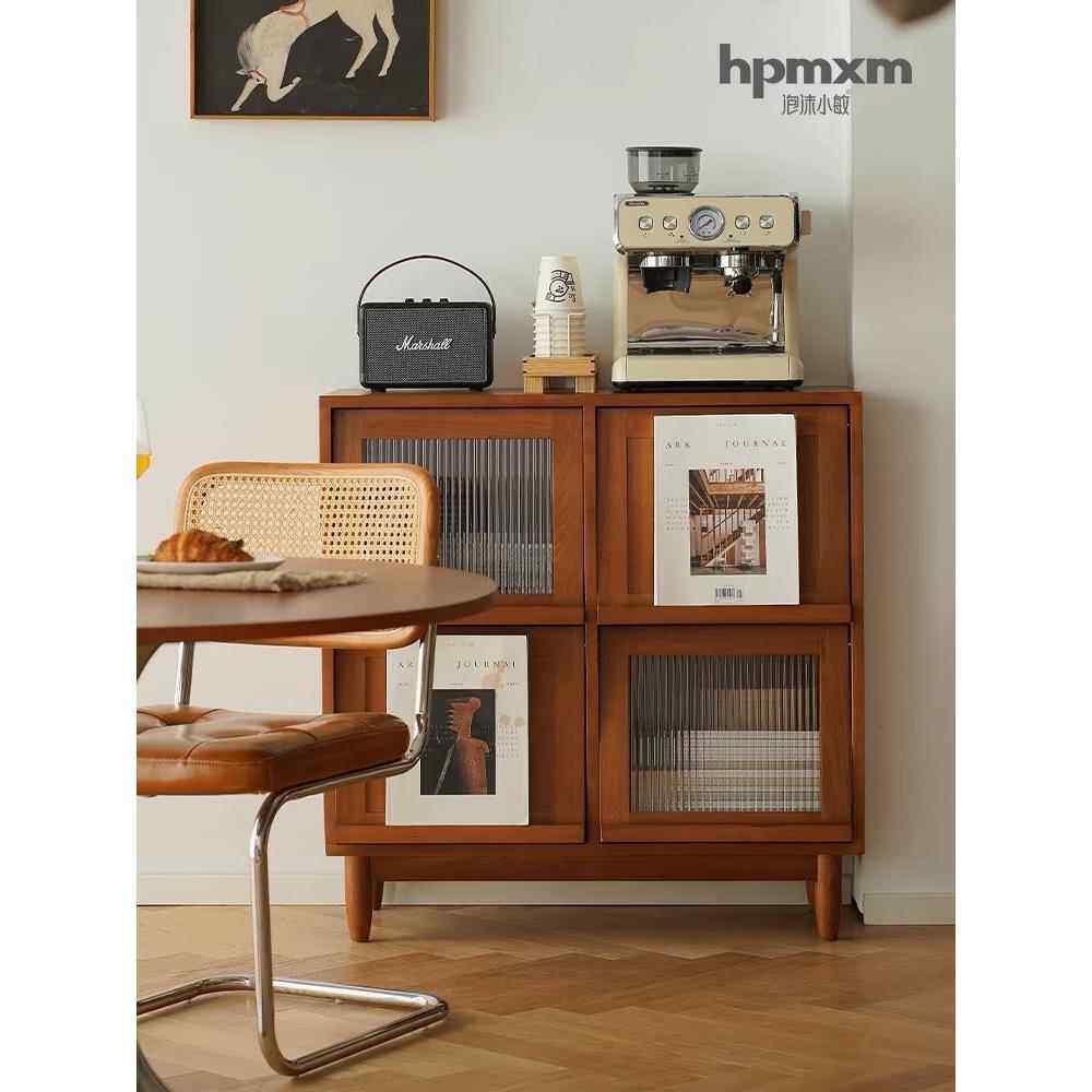 简约复古实木书柜客厅沙发边柜杂志柜卧室收纳柜储物柜厨房餐台柜