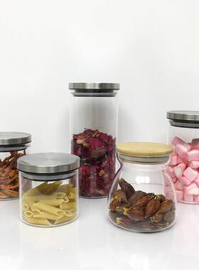 样板房间厨房玻璃储物罐组合套装橱柜饰品摆件创意软装陈列装饰