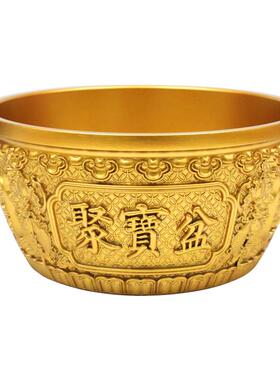 黄铜聚宝盆摆件麒麟聚宝盆全铜家居装饰品摆设店铺开业工艺品