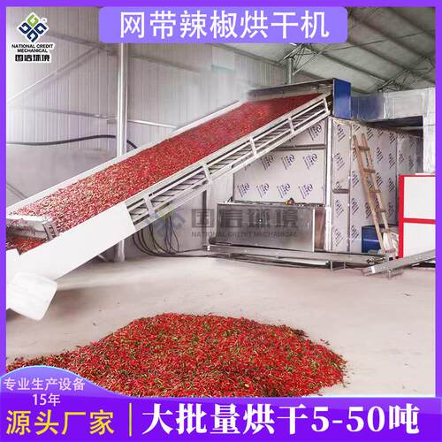 辣椒网带式烘干机大型干鲜辣椒青红辣椒烘干设备工业辣椒烘干机