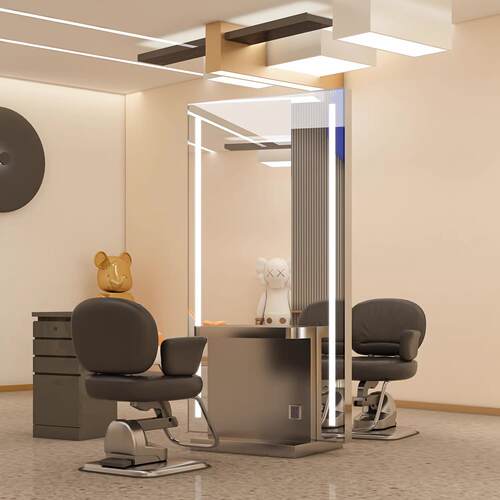 新款网红理发店镜台单面挂墙双面镜发廊专用美发店镜子剪发烫染镜