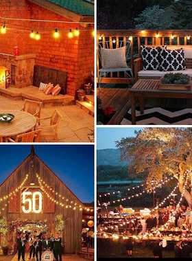 批发g40led灯串户外防水防碎灯泡E12庭院露营派对街道装饰照明