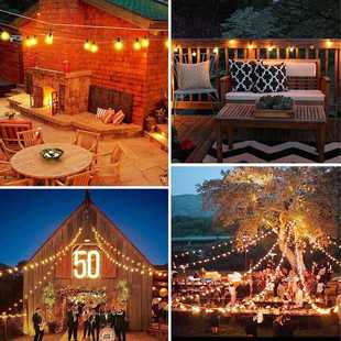 批发g40led灯串户外防水防碎灯泡E12庭院露营派对街道装 饰照明