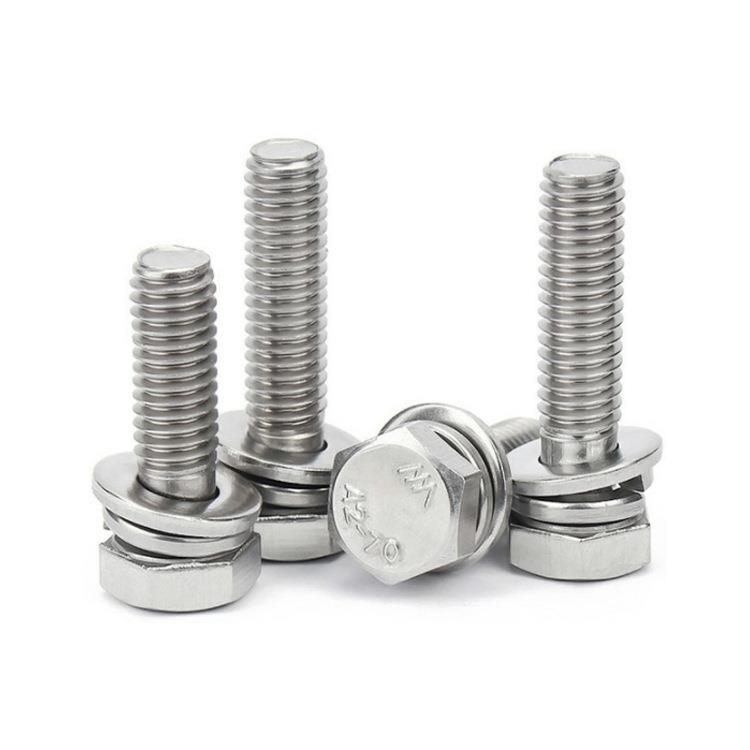 04/16不锈钢外六角合螺丝钉脑六角头三组合螺栓M4MVVL5M组6M平8M1