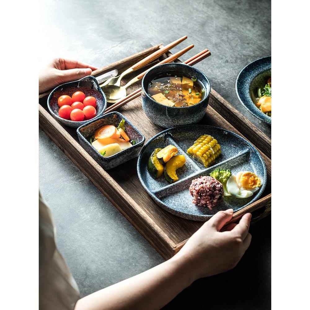 高级一人食餐具家用减脂餐盘陶瓷月子套餐碗碟套装盘子碗筷早餐盘