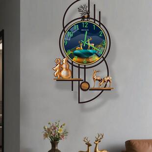 创意客厅挂钟轻奢高级感2025新款石英钟时尚大气钟表夜光挂墙表