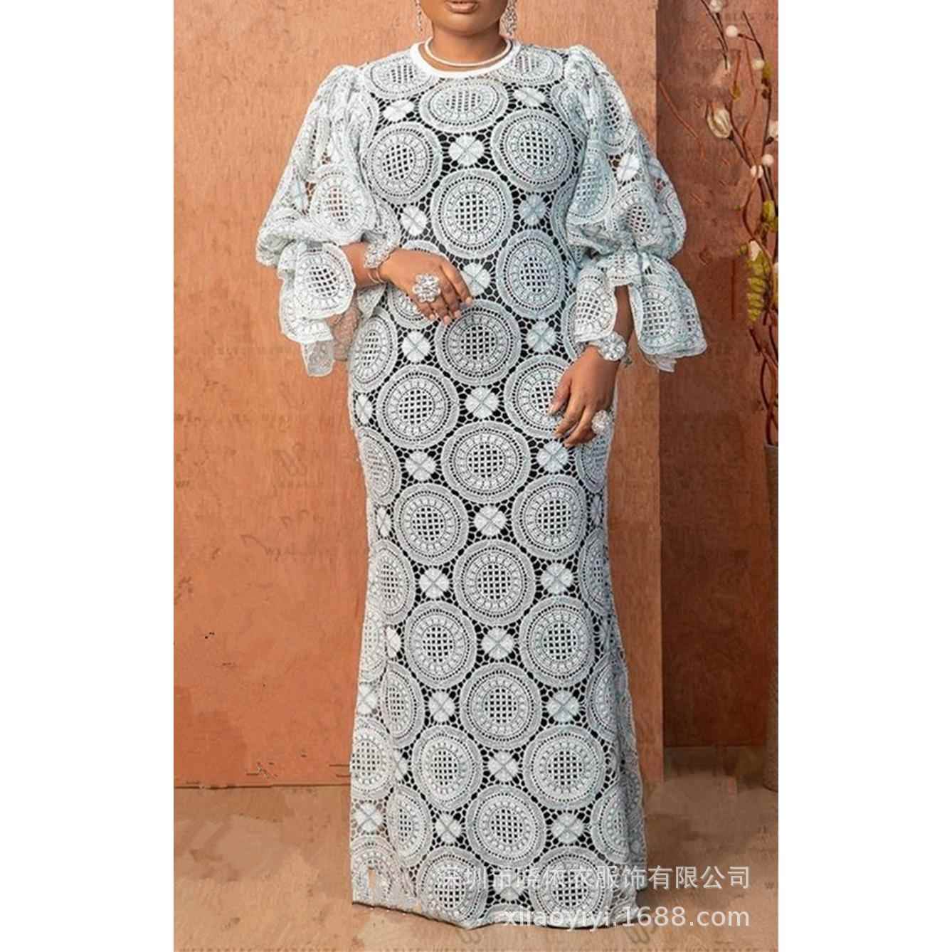 pcs african dresses for women lace abaya dubai kaftan